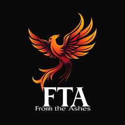 A bold and elegant logo design featuring a stylized Phoenix rising majestically from its ashes