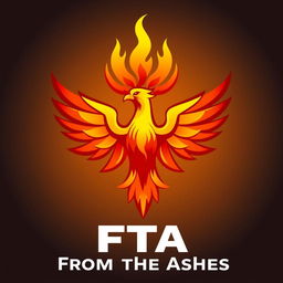 A bold and vibrant logo featuring a majestic phoenix with its wings spread wide, symbolizing rebirth and resilience