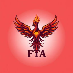 A bold and vibrant logo featuring a majestic phoenix with its wings spread wide, symbolizing rebirth and resilience