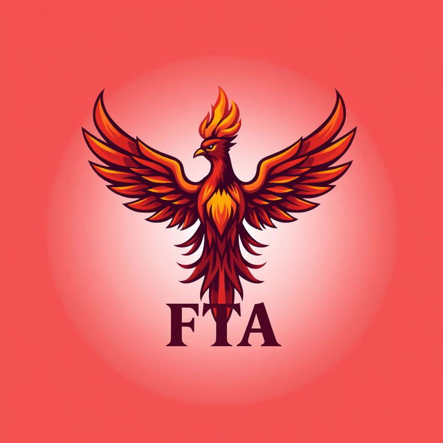 A bold and vibrant logo featuring a majestic phoenix with its wings spread wide, symbolizing rebirth and resilience
