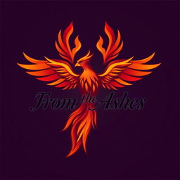 A logo design featuring a majestic phoenix with its wings stretched wide, symbolizing rebirth and resilience