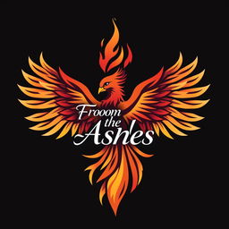A logo design featuring a majestic phoenix with its wings stretched wide, symbolizing rebirth and resilience