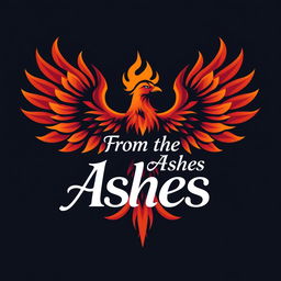 A logo design featuring a majestic phoenix with its wings stretched wide, symbolizing rebirth and resilience