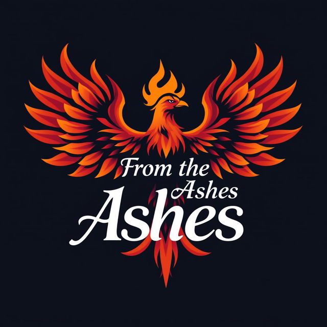 A logo design featuring a majestic phoenix with its wings stretched wide, symbolizing rebirth and resilience