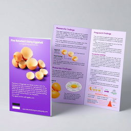 A research brochure on fire retardant using eggshell, designed in a portrait layout