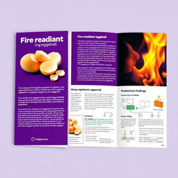 A research brochure on fire retardant using eggshell, designed in a portrait layout