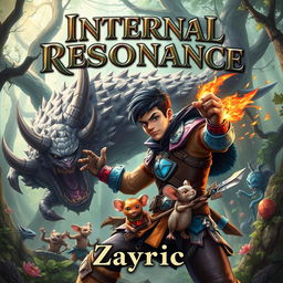A dynamic book cover for the title "Internal Resonance" featuring fantasy-style lettering prominently at the top