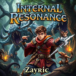 A dynamic book cover for the title "Internal Resonance" featuring fantasy-style lettering prominently at the top