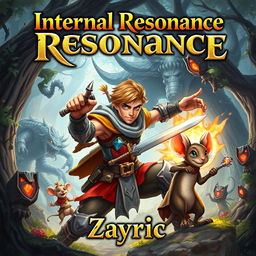 A dynamic book cover for the title "Internal Resonance" featuring fantasy-style lettering prominently at the top