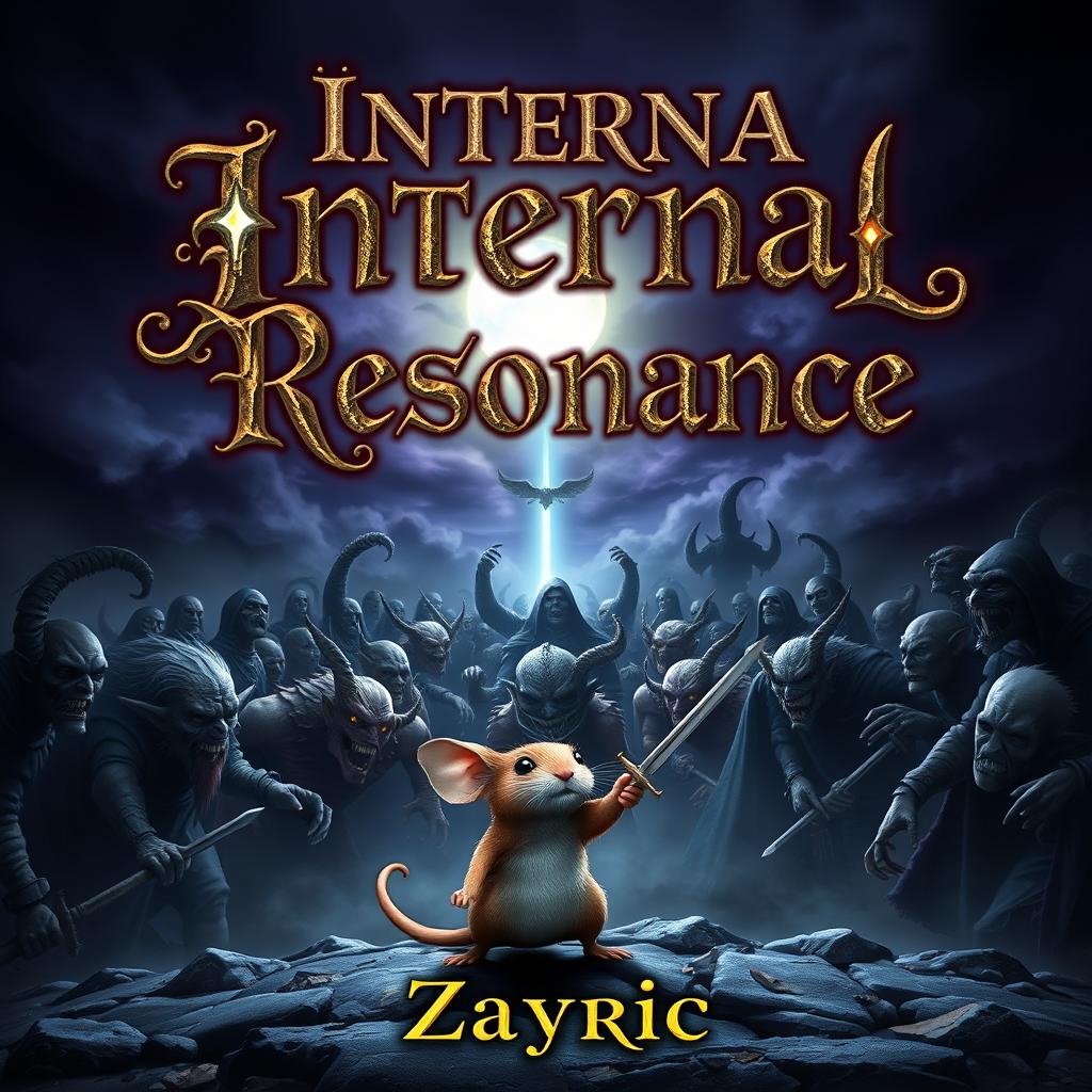 A dramatic book cover featuring an epic dark fantasy scene