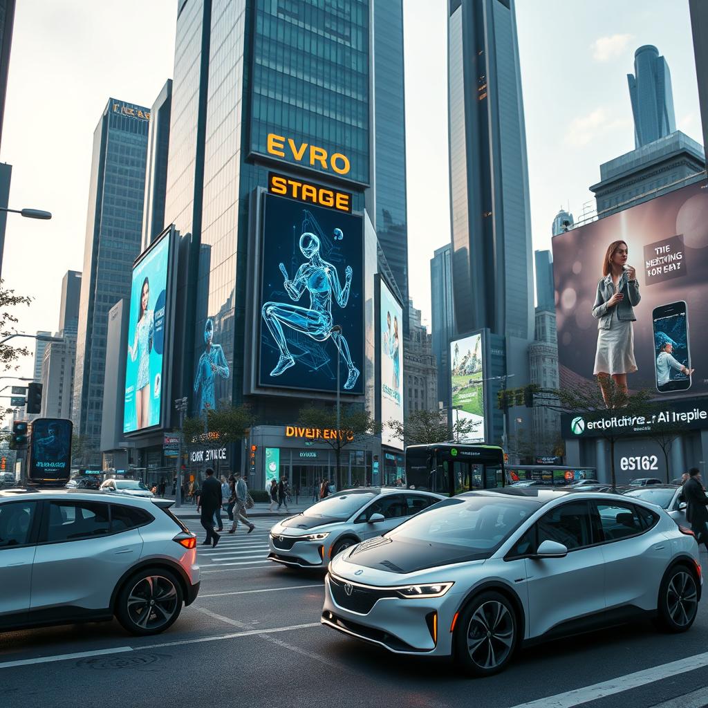 A highly engaging promotional video showcasing innovative technology in a futuristic urban setting