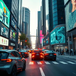 A highly engaging promotional video showcasing innovative technology in a futuristic urban setting