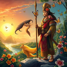 An enchanting depiction of 'Ang Pag-usbong ni Dononggon at Rami-ang', showcasing the iconic moment of their story
