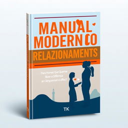 A modern and engaging eBook cover design for a relationship guide titled 'Manual Moderno de Relacionamentos: Para Homens Que Querem Fazer a Diferença', written by author TK