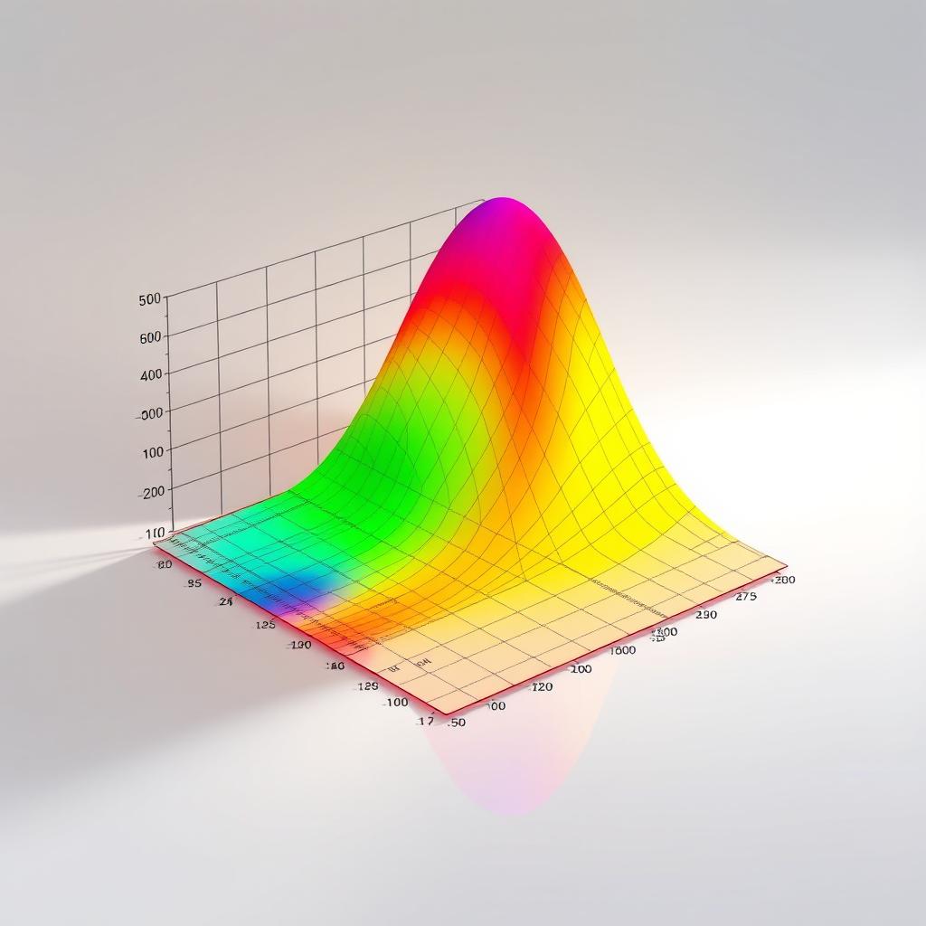 A visually striking surface plot generated using gnuplot, showcasing a three-dimensional graph with vibrant, gradient colors to represent varying data values