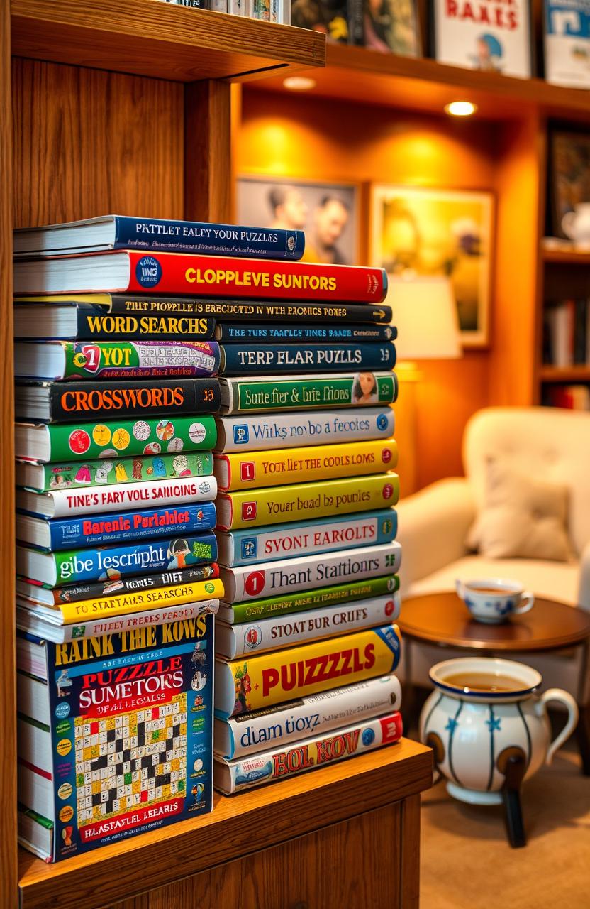 Explore a Cozy Reading Nook with Colorful Puzzle Books