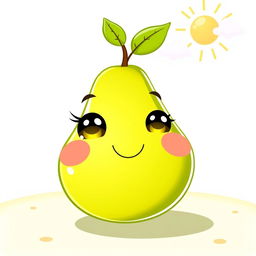A delightful illustration of a cute, smiling pear character
