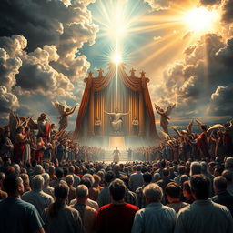 A powerful depiction of Judgment Day, illustrating the moment of divine judgment