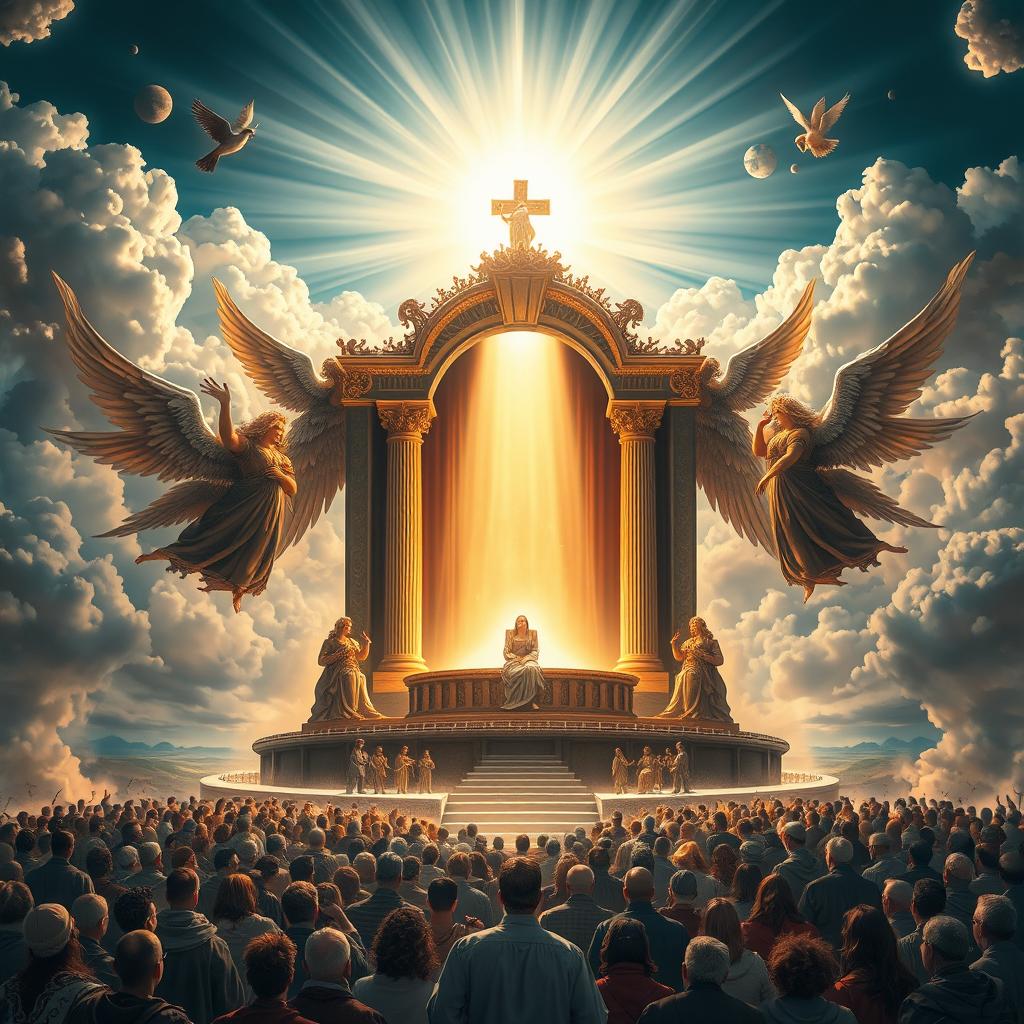 A powerful depiction of Judgment Day, illustrating the moment of divine judgment