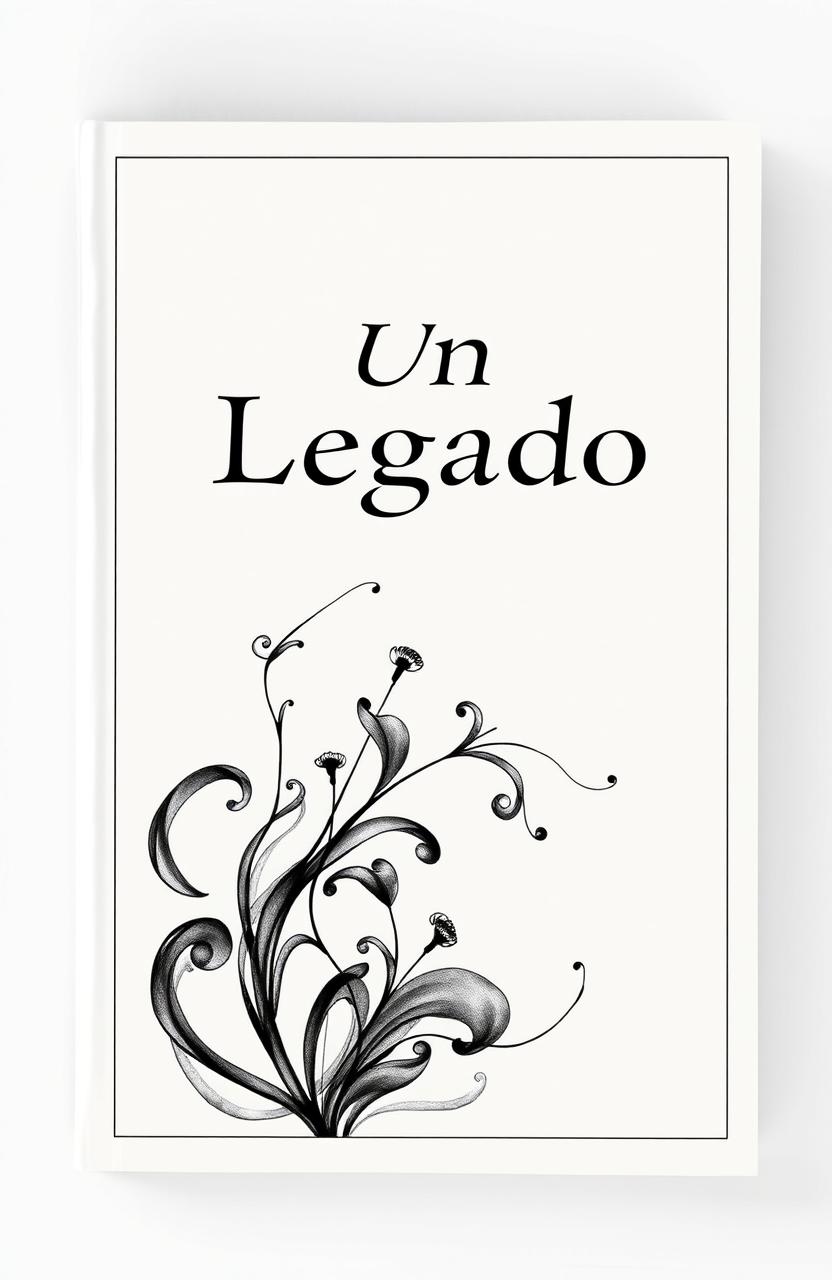 A beautifully designed poetry book cover titled 'Un Legado' featuring an artistic black and white illustration