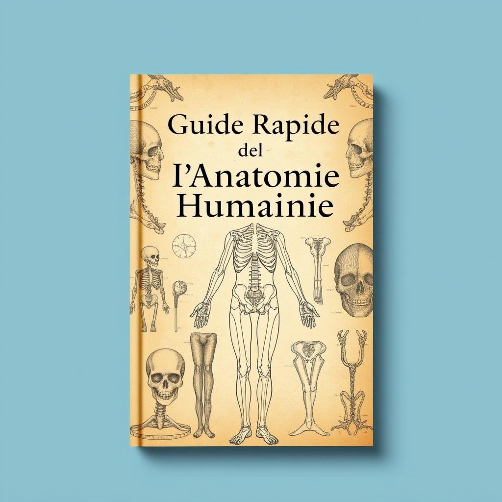 A book cover design for a title "Guide Rapide de l'Anatomie Humaine"