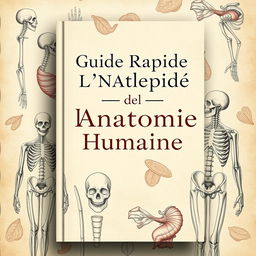 A book cover design for a title "Guide Rapide de l'Anatomie Humaine"