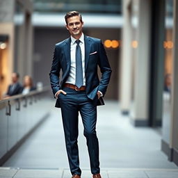 A stylish gentleman dressed in a tailored suit, exuding confidence and sophistication