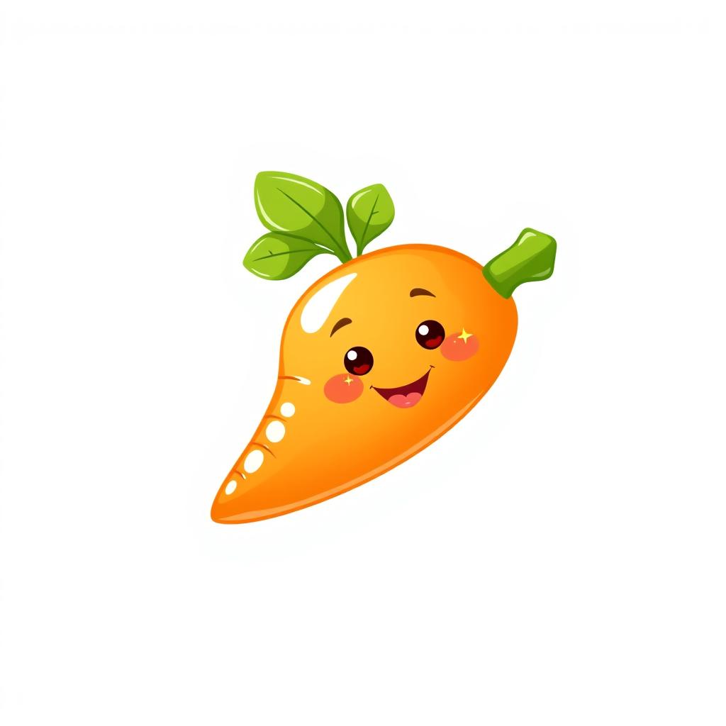 A delightful illustration of a cute carrot character on a white background