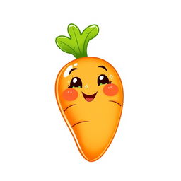 A delightful illustration of a cute carrot character on a white background