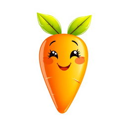 A delightful illustration of a cute carrot character on a white background