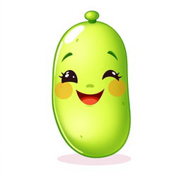 A delightful illustration of a cute cucumber character on a white background