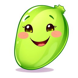 A delightful illustration of a cute cucumber character on a white background