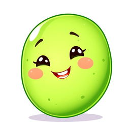 A delightful illustration of a cute cucumber character on a white background