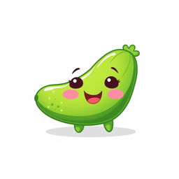 A charming illustration of a cute cucumber character on a white background