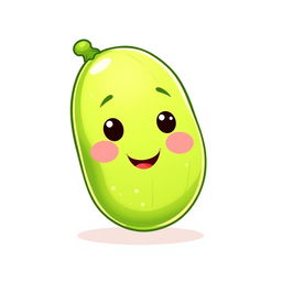 A charming illustration of a cute cucumber character on a white background