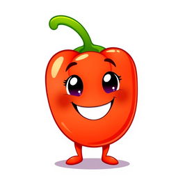 A charming illustration of a cute red chili pepper character on a white background