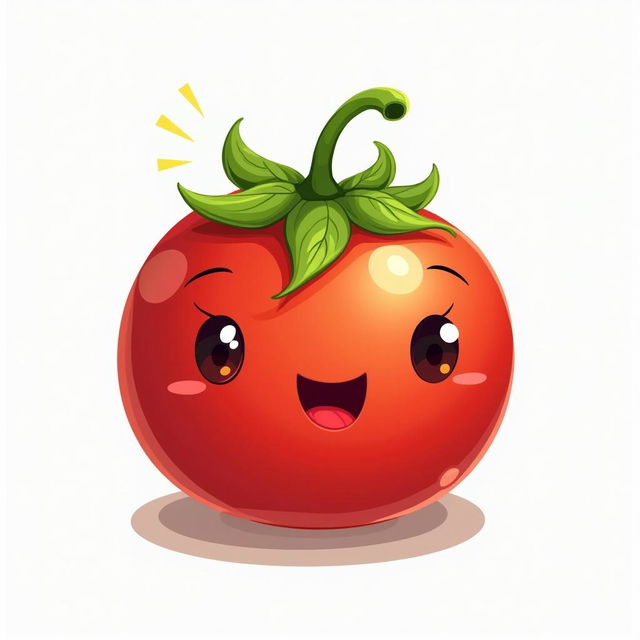 A delightful illustration of a cute cherry tomato character on a white background