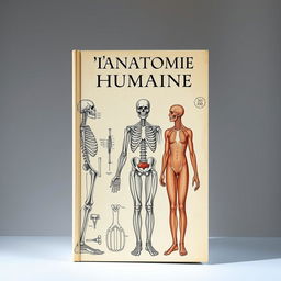 A book cover design for the title "Guide Rapide de l'Anatomie Humaine"