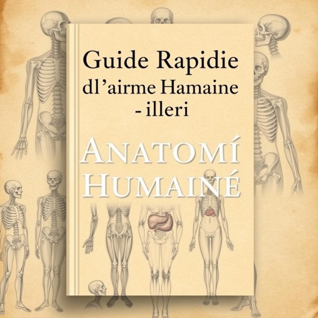 A book cover design for the title "Guide Rapide de l'Anatomie Humaine"