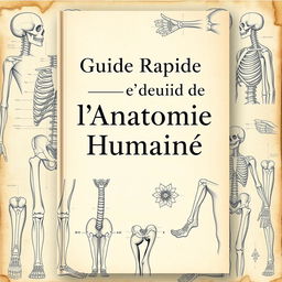 A book cover design for the title "Guide Rapide de l'Anatomie Humaine"