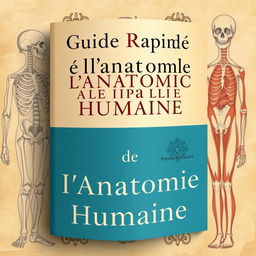 A book cover design for the title "Guide Rapide de l'Anatomie Humaine"