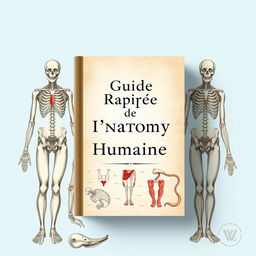 A book cover design for the title "Guide Rapide de l'Anatomie Humaine"
