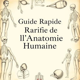 A book cover design for the title "Guide Rapide de l'Anatomie Humaine"