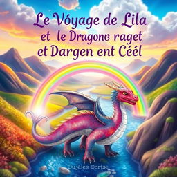 A book cover design for the title "Le Voyage de Lila et le Dragon Arc en Ciel"