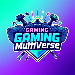 Logo design for a YouTube multi-gaming channel named 'Gaming MultiVerse'