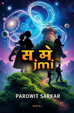 A visually stunning book cover design for a novel titled 'সময়ের ছায়া' (Shadows of Time) by author পরমিত সরকার (Paromit Sarkar)