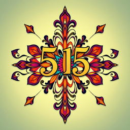 A beautifully intricate and symmetrical design featuring the number 515 at the center