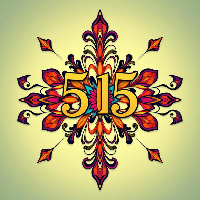 A beautifully intricate and symmetrical design featuring the number 515 at the center