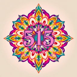A beautifully intricate and symmetrical design featuring the number 515 at the center