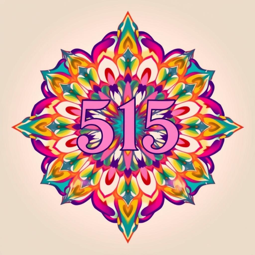 A beautifully intricate and symmetrical design featuring the number 515 at the center